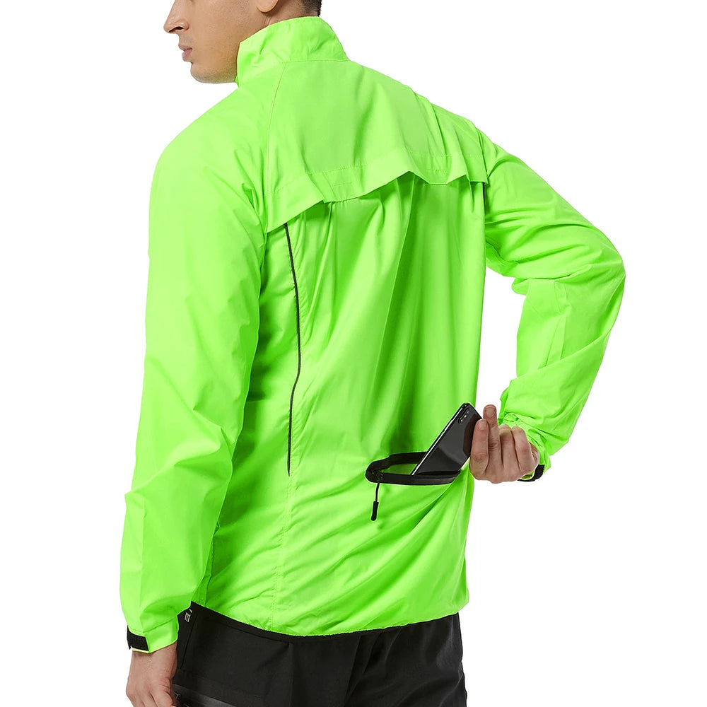 WOSAWE Men’s Ultralight Windproof Cycling Jacket – Reflective & Long Sleeve